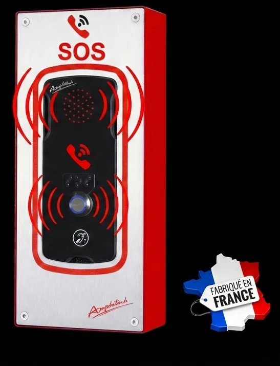 La-borne-gsm4g-erp-fabriquer-en-France-2 éléphone de secours MS 70 GSM 4G autonome pour ERP conforme arrêté MS 46/70 dans une salle de supervision.