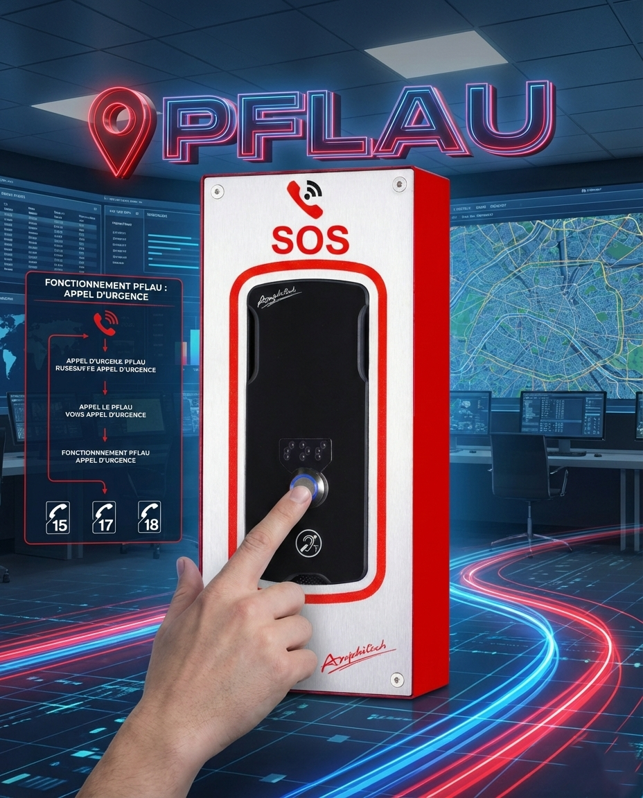 Téléphone de secours ERP norme MS 70 - Modèle PFLAU pour communication d'urgence